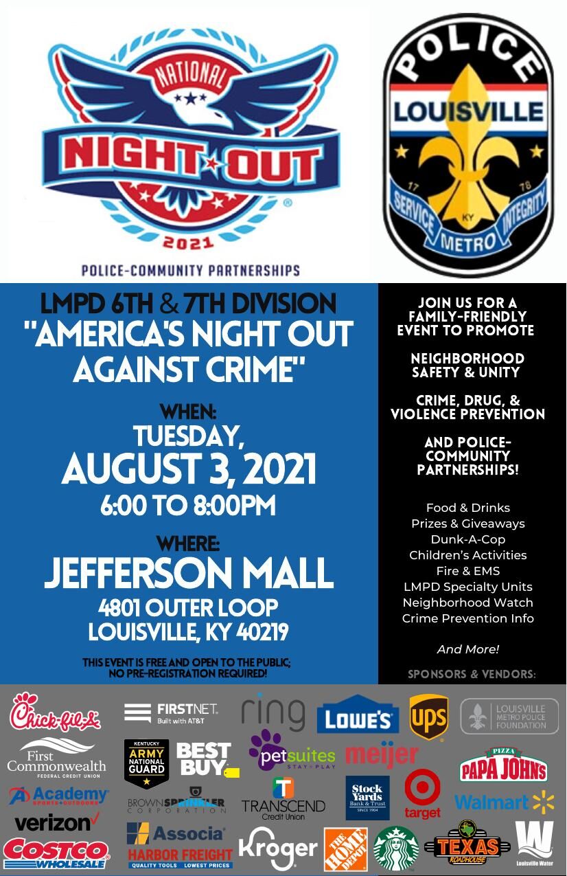 National Night Out Flyer - 6th and 7th Division