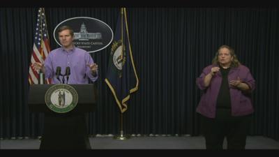 Gov. Andy Beshear speaks during his 3/29/2020 briefing
