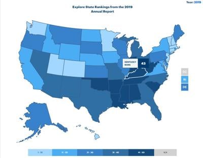 United Health Foundation rankings map