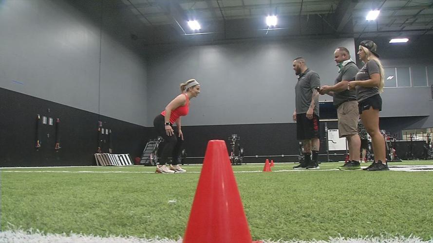 WDRB's Gina Glaros competes in Ohio Valley Wrestling's first combine