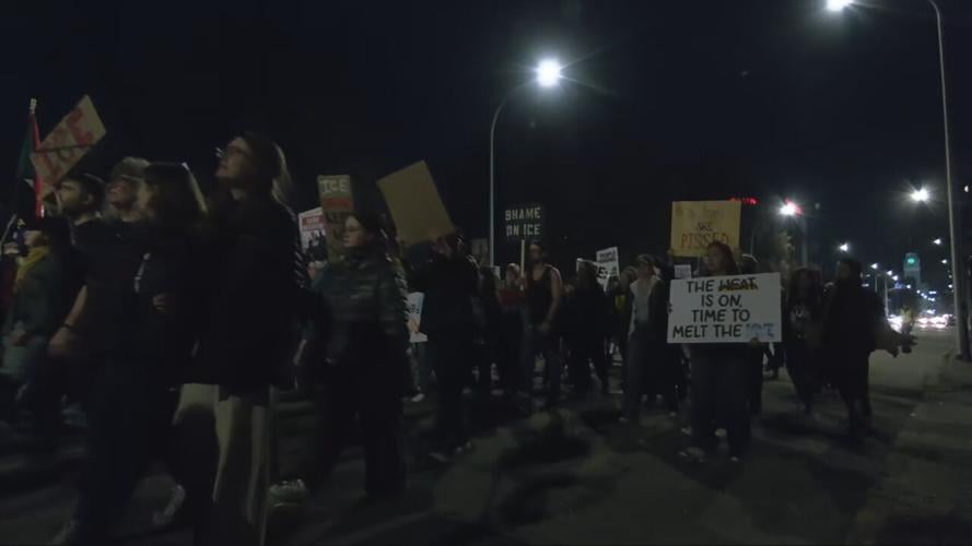 Downtown Louisville ICE fatal shooting protest 1-8-26