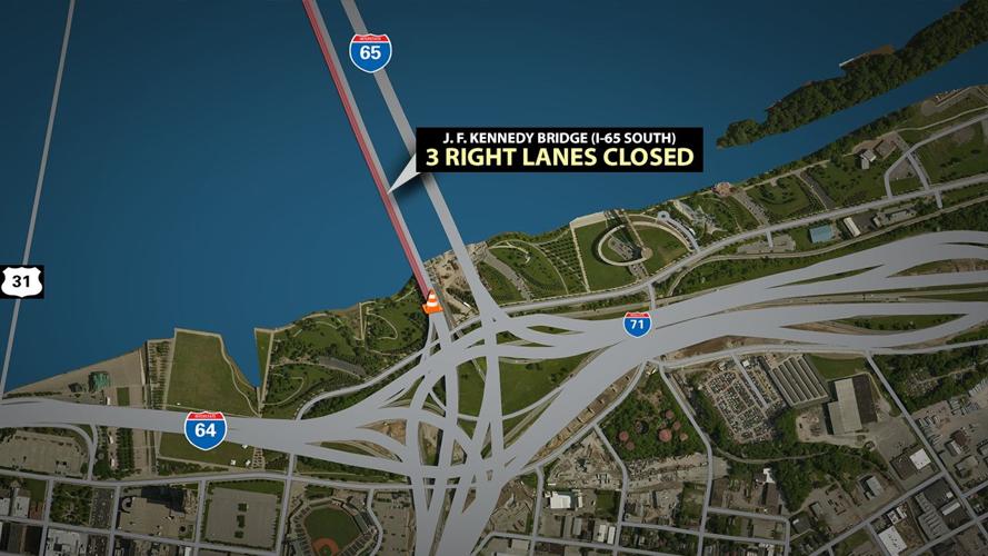 Lane closures on the Kennedy Bridge