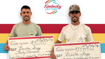 Campbellsville man wins second Kentucky Lottery jackpot