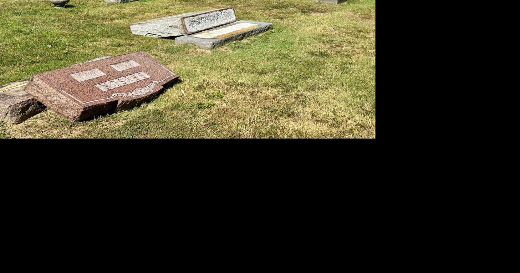 Dozens of graves vandalized at southern Indiana cemetery