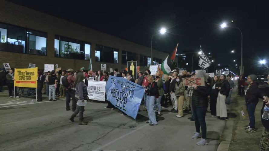 Downtown Louisville ICE fatal shooting protest 1-8-26
