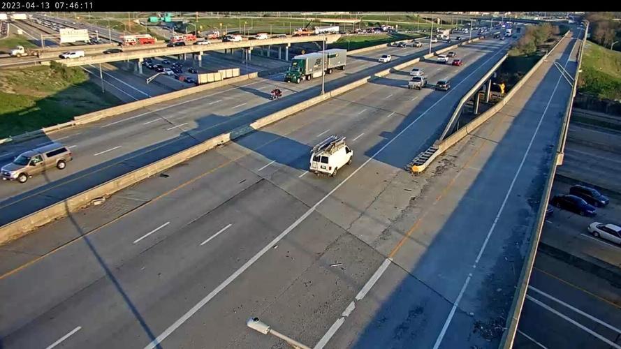 Trimarc camera view of overturned semi - 4.13.23