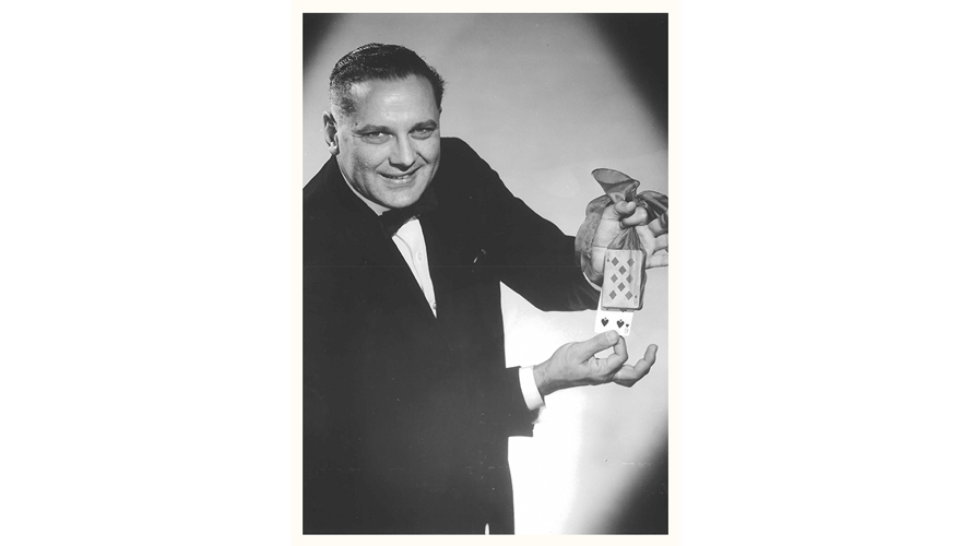 William Dopp does card trick as Orenda the Great