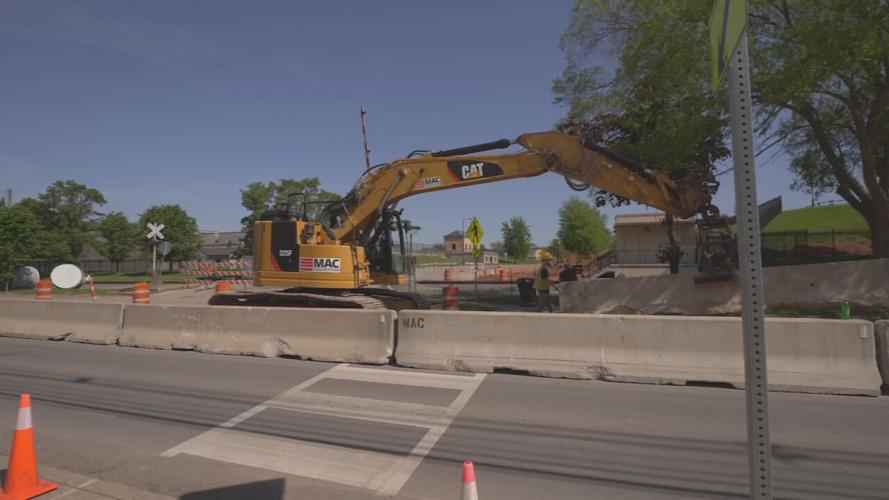 Louisville Water Company construction project at Crescent Hill Reservoir
