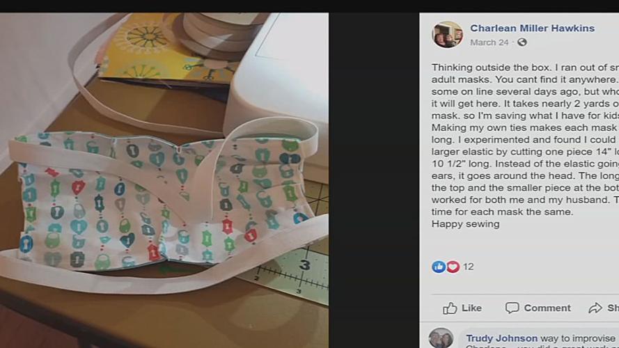 Charlean Hawkins' FB post about making masks