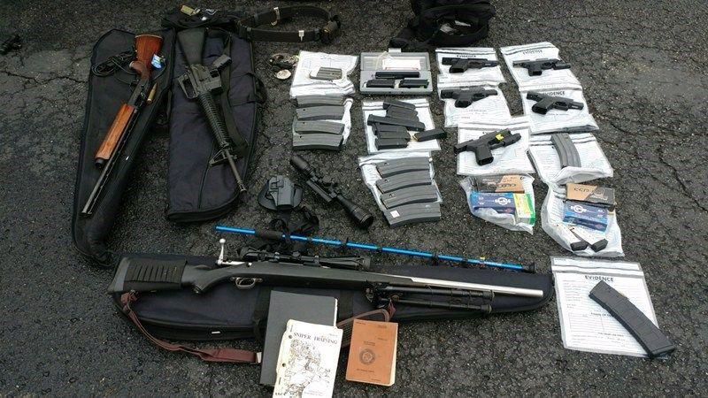 Weapons seized in arrest of Matthew Smith outside LB Manufacturing