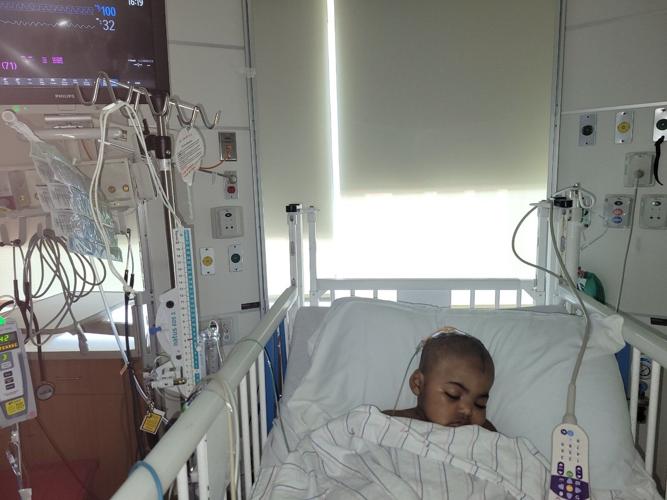 Ocean Robertson after brain surgery