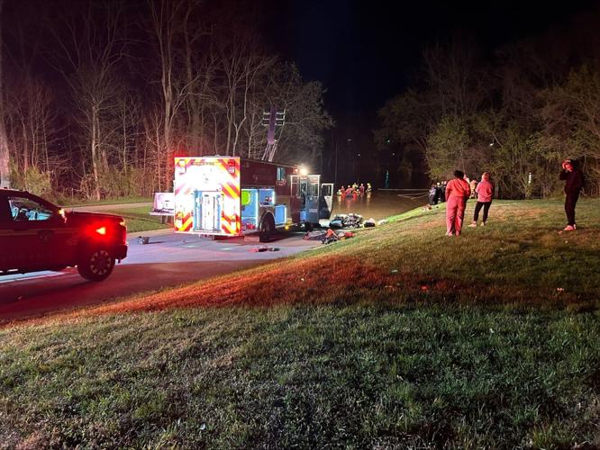 Car in water at Shawnee boat ramp - 4.8.25