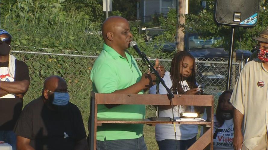 Metro Council President David James speaks during stop the violence rally 8-26-20