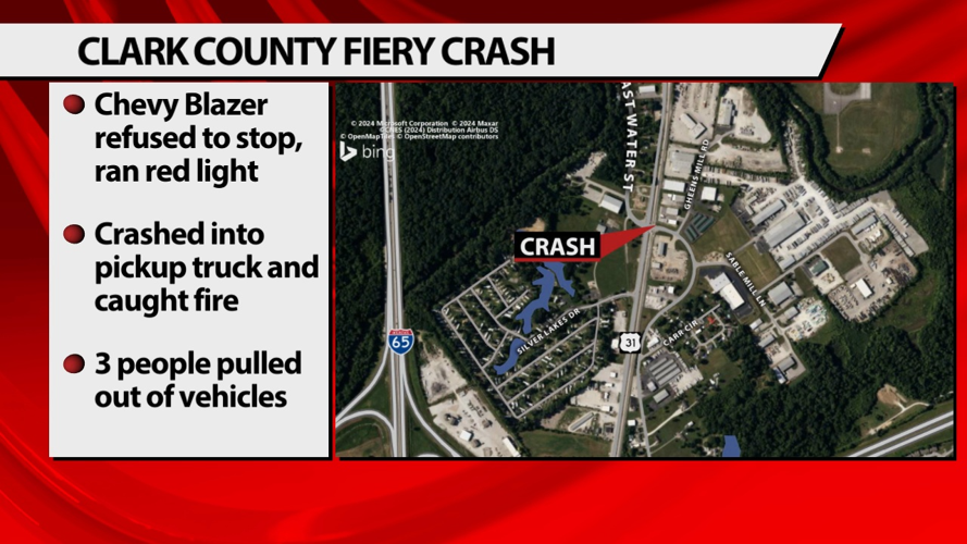Map of crash in Clarksville, Indiana