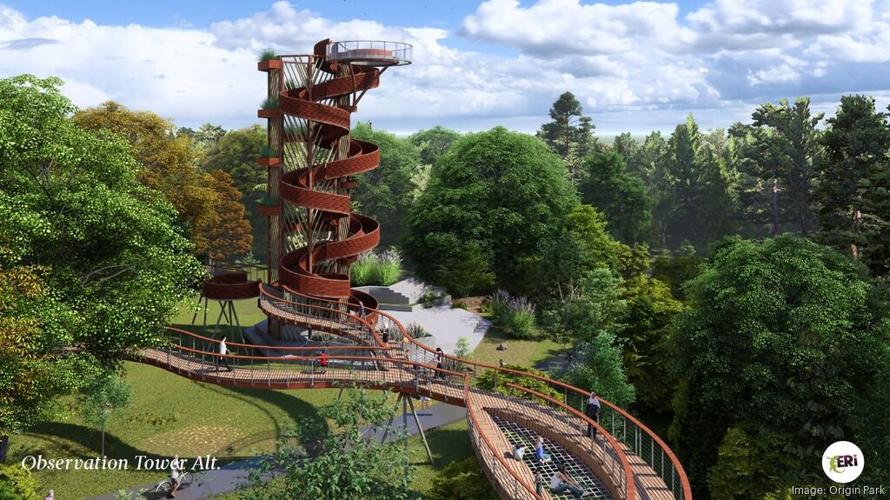 Origin Park zip line experience rendering - Experiential Resources via Origin Park/Biz First