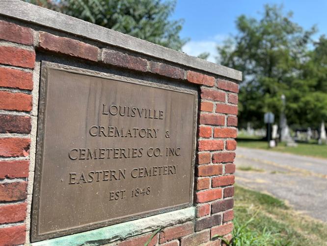 Louisville Crematory & Cemeteries Co. sign at Eastern Cemetery
