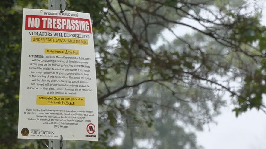 Notice to clear homeless camp posted by city on Aug. 5