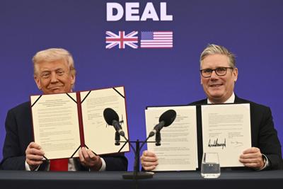 President Donald Trump and Britain's Prime Minister Keir Starmer