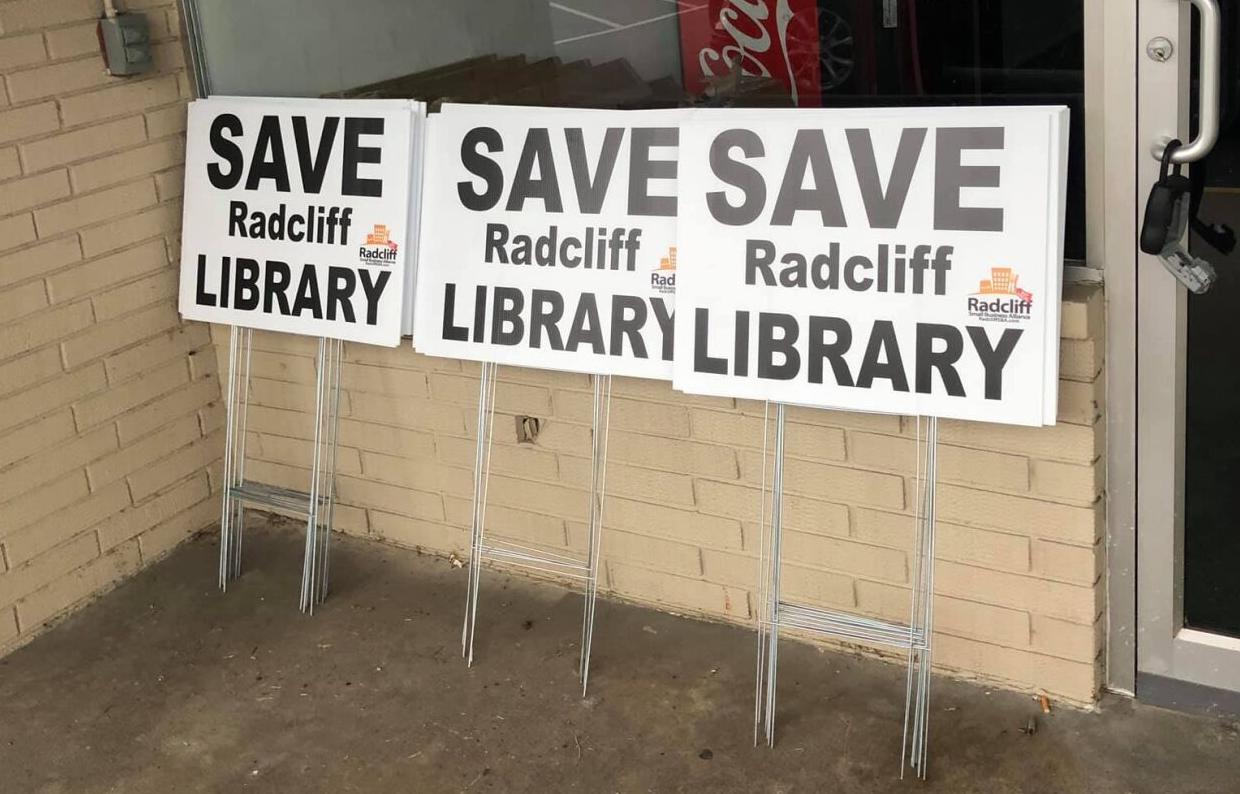 Save Radcliff Library signs.jpg