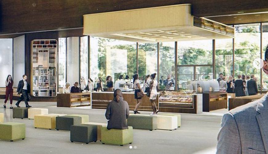 Rendering of the new Barista Parlor coffee shop planned for the 500 West Building in downtown Louisville
