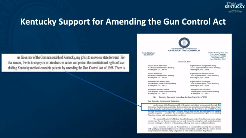 Governor Beshear supports amending the Gun Control Act of 1968