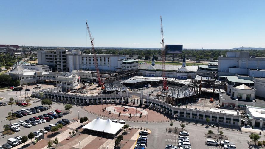 Aerial view of construction at Churchill Downs, September 13, 2023