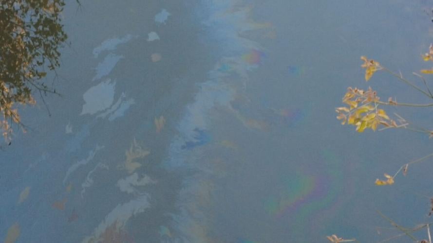 National Turnpike waterway oil slick 11-5-25