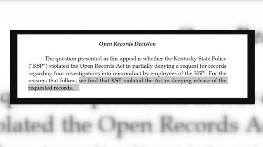 Attorney General's KSP Open Records Decision