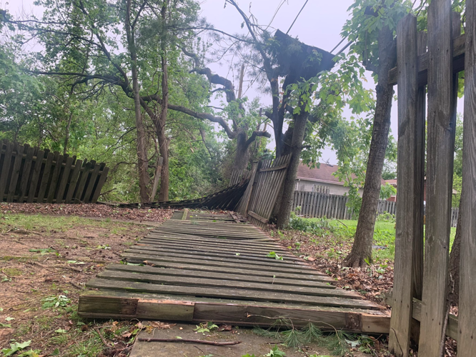Fence damaged in New Albany tornado