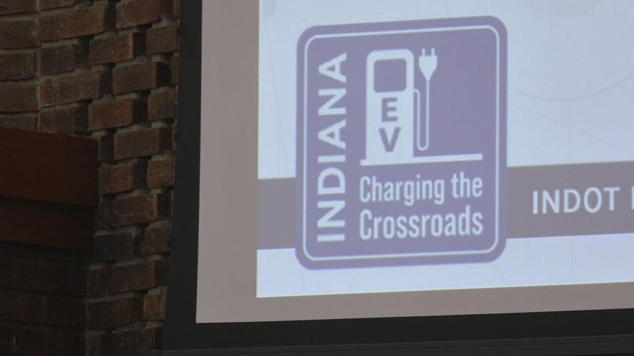 Logo for the Indiana Department of Transportation's 'Charging the Crossroads' program