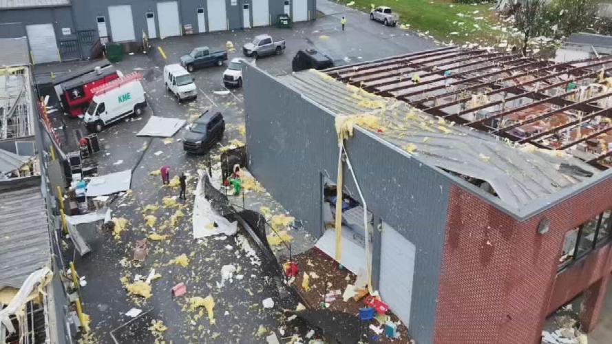 Damaged businesses in Jeffersontown, Kentucky
