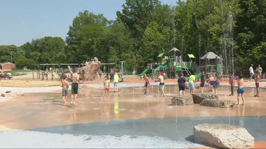 Children playing at sprayground at Nick Rodman Legacy Park