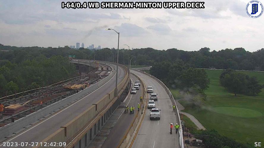 Sherman Minton closure repairs on July 27, 2023