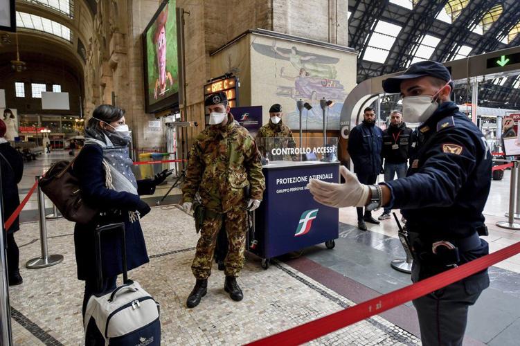 CORONAVIRUS - Police in Milan with masks