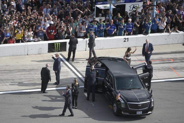 Trump takes Daytona 500 warmup lap in presidential limousine