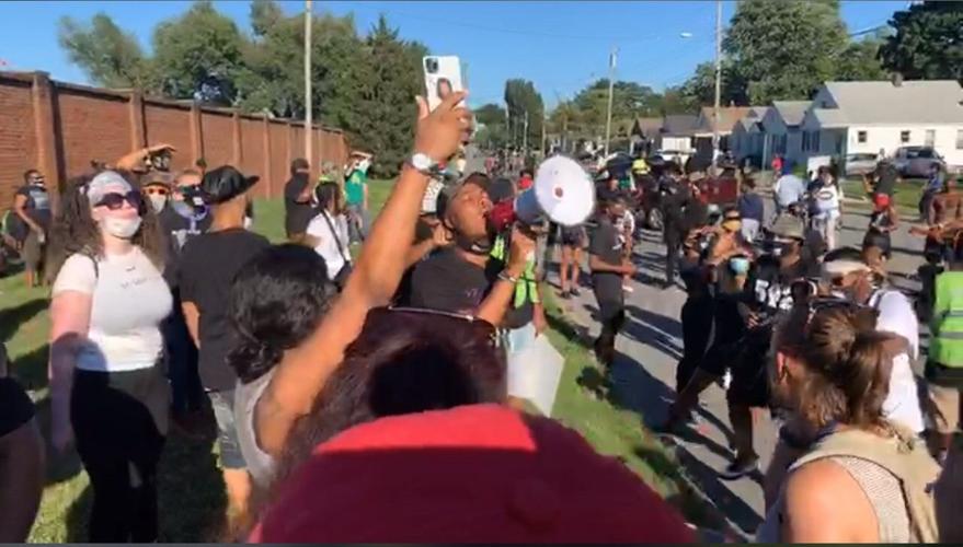 Louisville protesters outside Churchill Downs on Derby Day