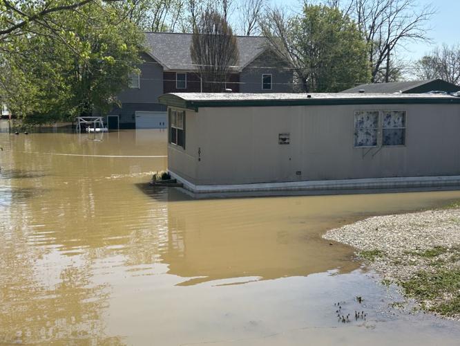 Flooded home in Utica, Indiana on April 10