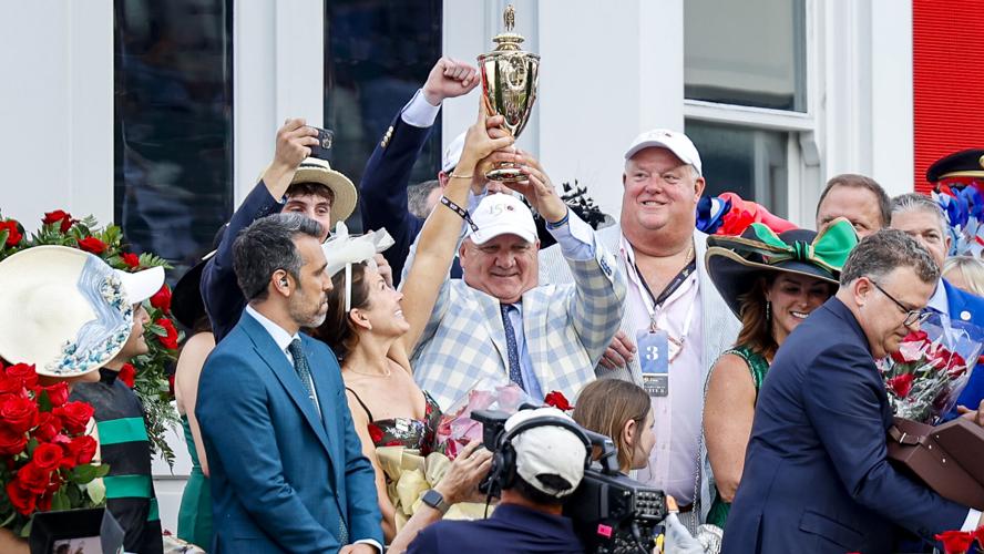 Mystik Dan winners circle 5-4-24