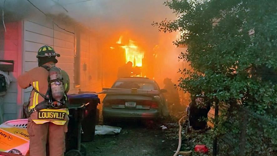 House fire on Center Street near Louisville's Wyandotte Park on March 15, 2023