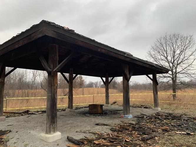 Shelter destroyed by a fire