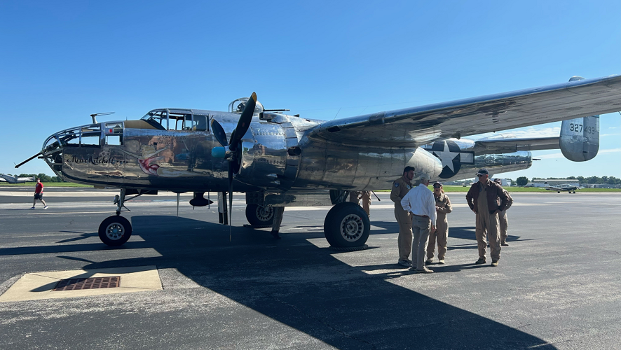 D-Day Anniversary: B-25 Bomber parked at Bowman Field in Louisville, Ky.