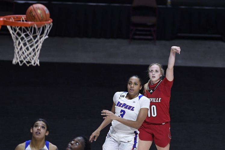 Louisville's Hailey Van Lith watches her 3-point basket go in