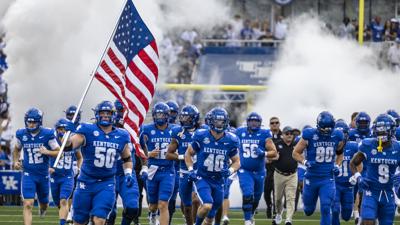 Kentucky football runs onto field