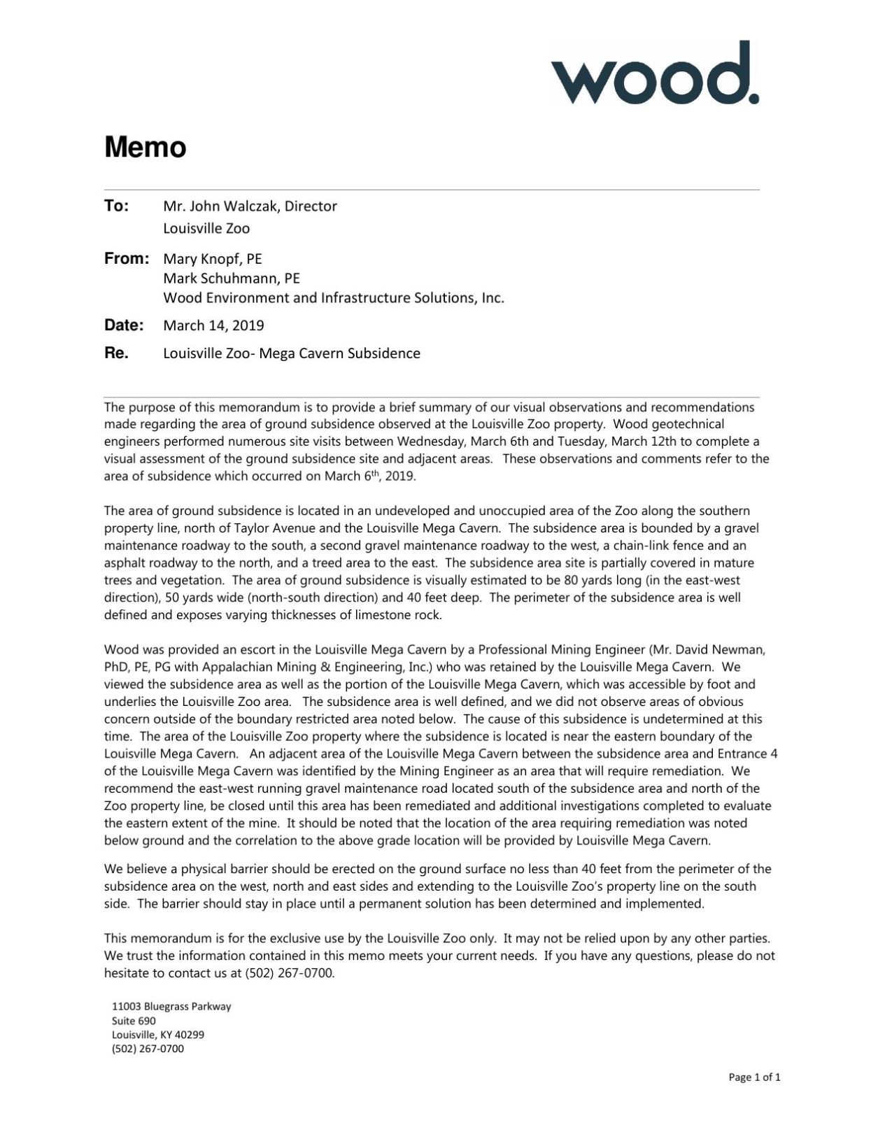 Louisville Zoo Engineer Report