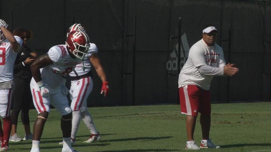 Indiana running back Stevie Scott and coach Mike Hart