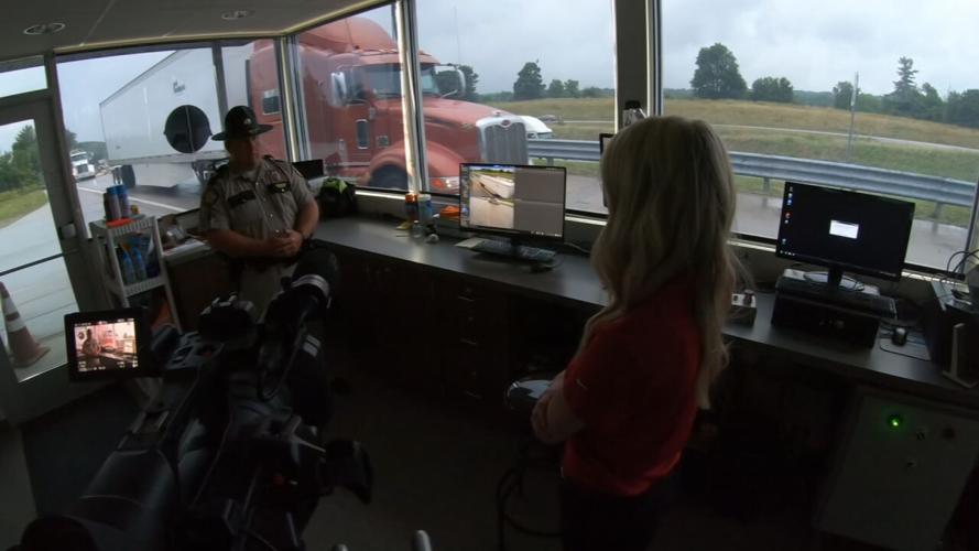 Sgt. Morris at the KSP weigh station in Shelbyville