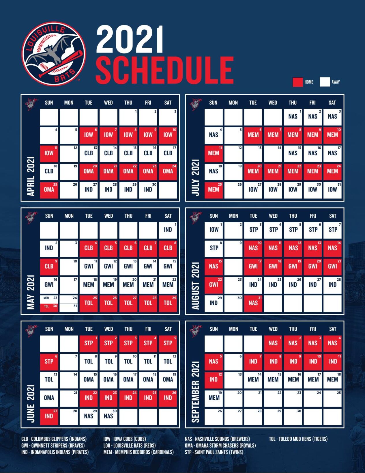 Louisville Bats 2021 schedule