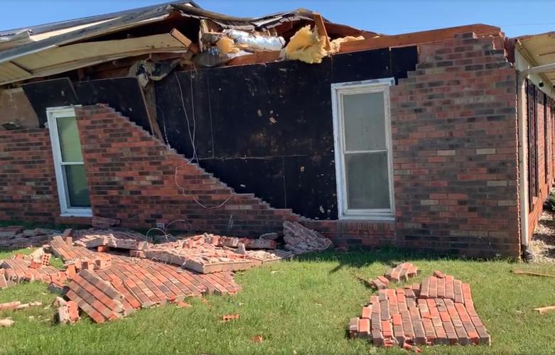 Damaged home in Hardin County