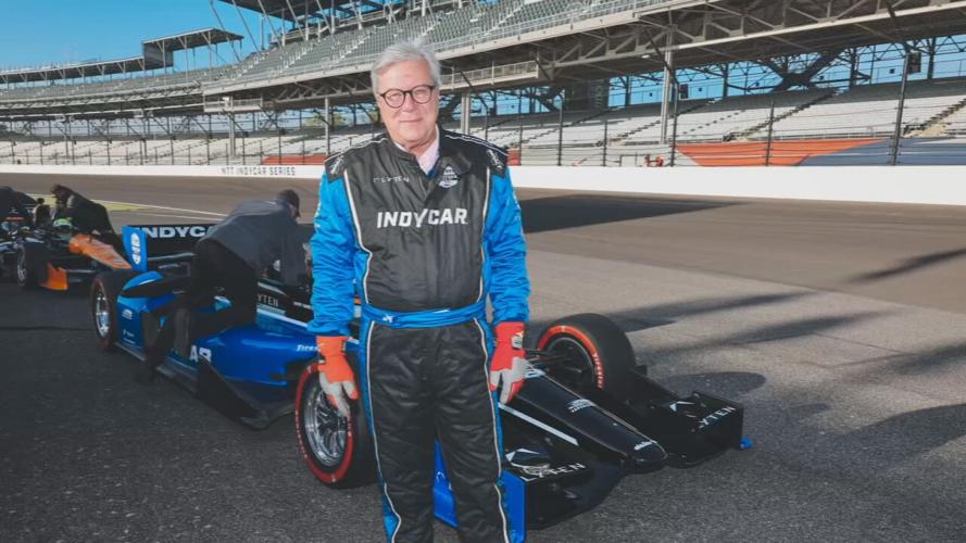 Richard Essex rides in IndyCar at Indianapolis Motor Speedway 5-10-25