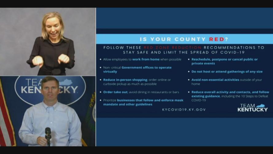 'Red zone' recommendations for Kentucky's counties amid COVID-19 pandemic 10-29-20